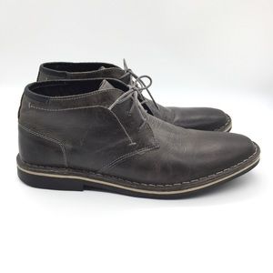Steve Madden Hestonn Gray Leather Chukka Boots